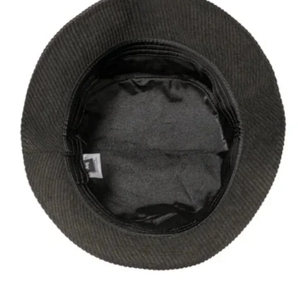 KINApparel Black Corduroy Satin Lined Bucket Hat - Picture 7 of 8